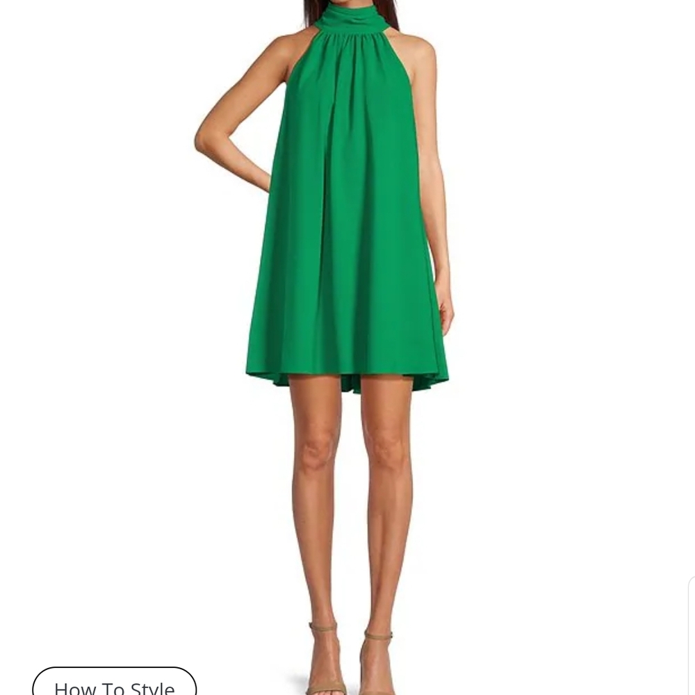 Badgley Mischka Emerald Halter Mini Dress